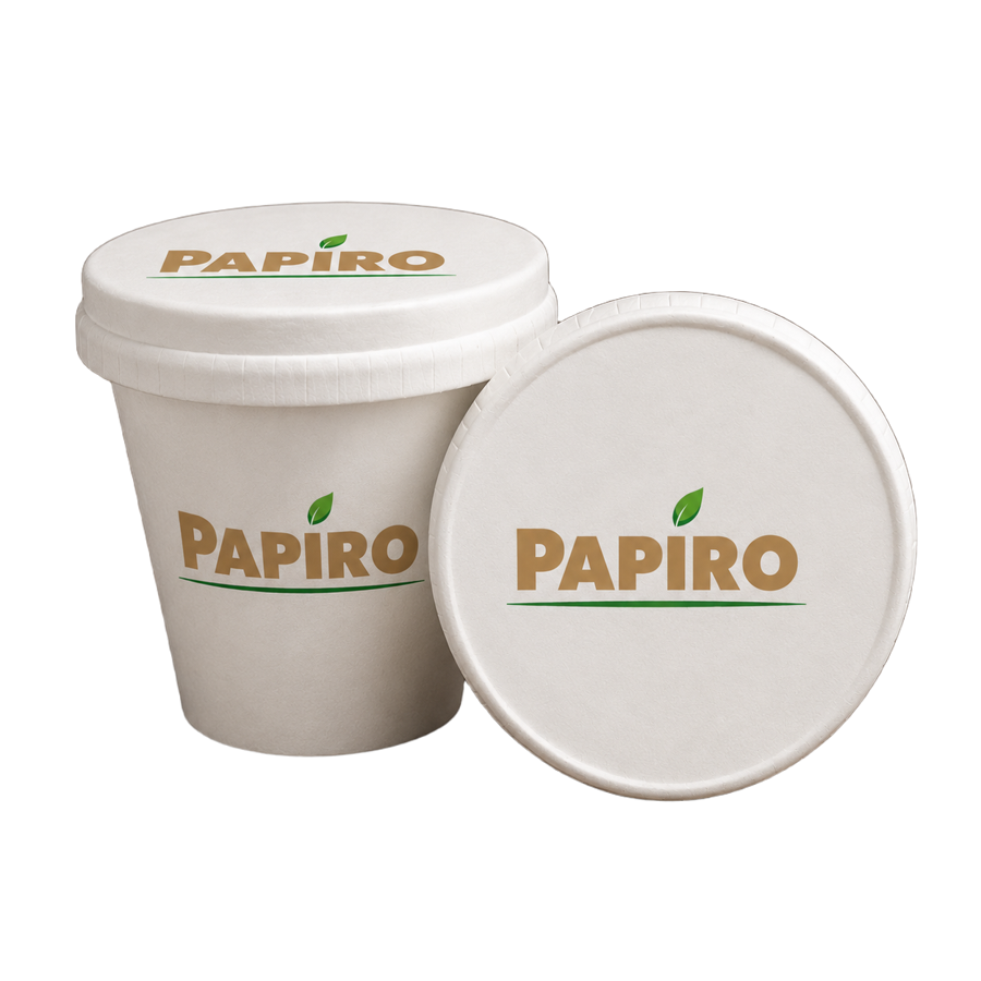 Bicchiere Papiro bianco con coperchio